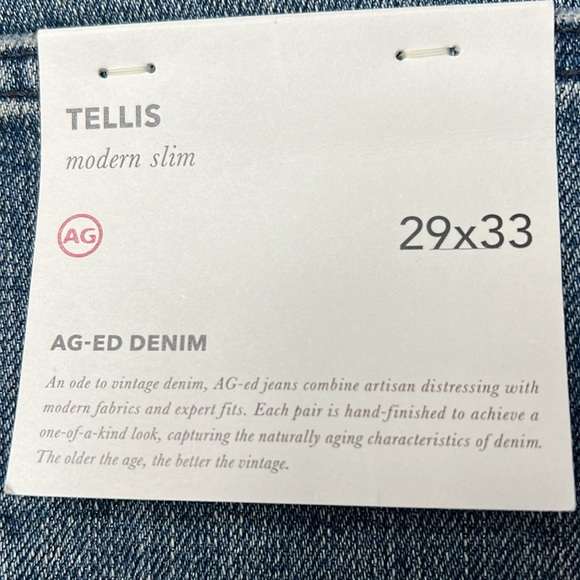 Ag Adriano Goldschmied men’s Tellis modern slim jeans 30x34 distressed NWT - Picture 11 of 16